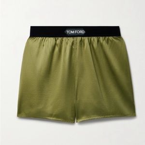 *NWT* TOM FORD Velvet Trimmed Silk Satin Shorts